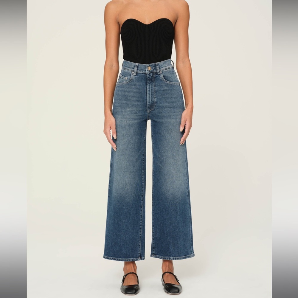 NWOT DL1961 Hepburn Wide Leg High Rise Ankle Jeans